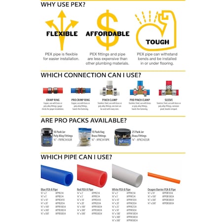 Apollo 3/4 in. Plastic PEX Barb Coupling (5-Pack), 5PK PXPAC345PK
